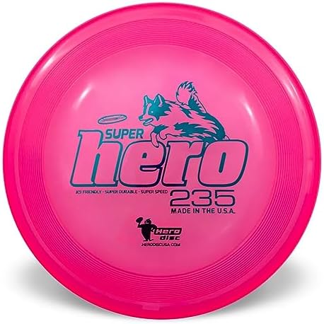 Hero Disc USA Superhero 235 K9 Candy Plastic Dog Disc, Outdoor Dog Toy and Pet Disc, Puncture Resistant Dog Flying Disc (Pink) by Unknown