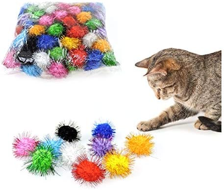 Andiker Cat Crinkle Balls, 2.36 Inches Colorful Cat Ball Chew and Chase Kitten Mylar Crinkle Balls Lightweight Cat Toys for Indoor Cats Kitten to Keep Fit and Active (100pc) - Image 2
