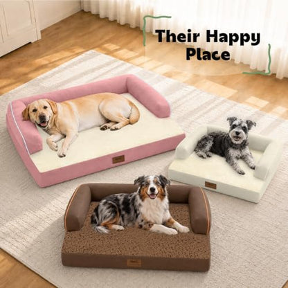 MEKIY Orthopedic Washable Dog Bed with Bolster for Medium to Large Dogs - Image 4