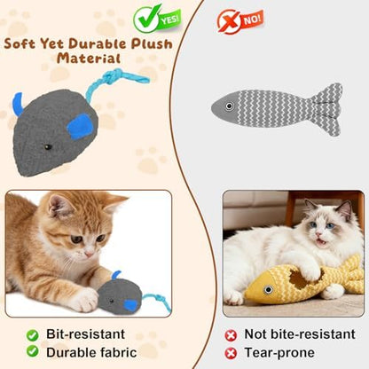 20PCS Cat Catnip Mice Toys, Mouse Toys for Cats, Interactive, Encourages Agility, Coordination, for Indoor Cats and Kittens, Cat Chew Toy for Exercise for Pet Cat Kitten Kitty - Image 5
