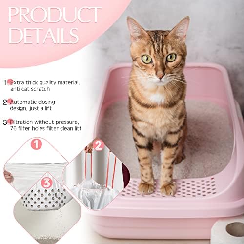 Jutom 84 Count Jumbo Sifting Cat Litter Box Liners with Holes 36''x18'' - Image 3