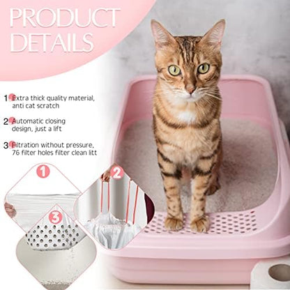 Jutom 84 Count Jumbo Sifting Cat Litter Box Liners with Holes 36''x18'' - Image 3