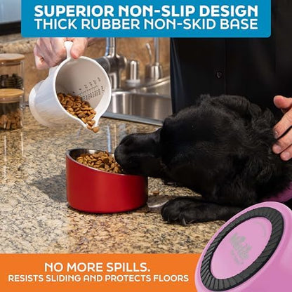 Master Pet Supply Stainless Steel Slanted Dog Cat Food Bowl 16 oz Pink - Image 5