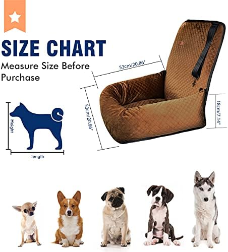 Dog Car Seat Pet Booster Seat Pet Travel Safety Car Seat,The Dog seat Made of Materials is Safe and Comfortable, and can be Disassembled for Easy Cleaning (Brown) - Image 2