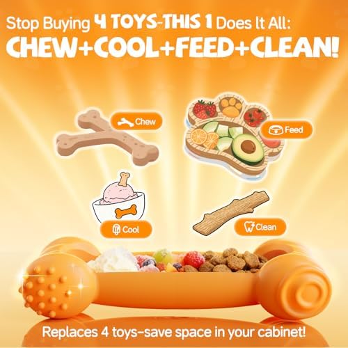 2-Pack Freeze Toys for Dogs Slow Feeder Lick Bone Indestructible Chew Toy - Image 3