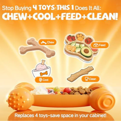 2-Pack Freeze Toys for Dogs Slow Feeder Lick Bone Indestructible Chew Toy - Image 3