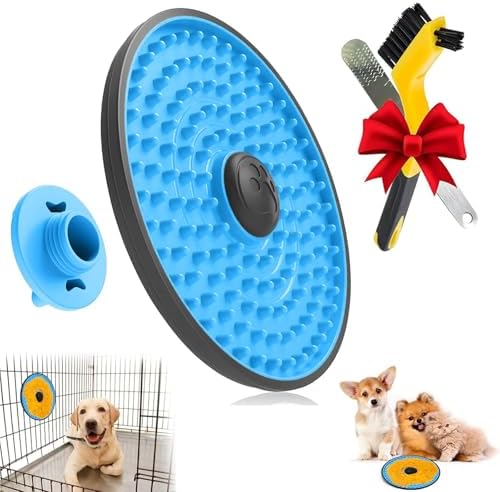 Lick Mat for Dogs Crate Lick Pad Slow Feeder for Crate Training （Blue） by Lalolee