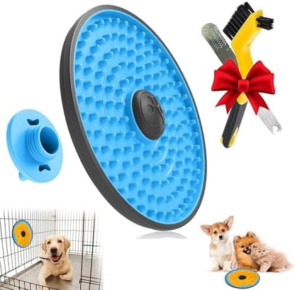 Lick Mat for Dogs Crate Lick Pad Slow Feeder for Crate Training （Blue） by Lalolee