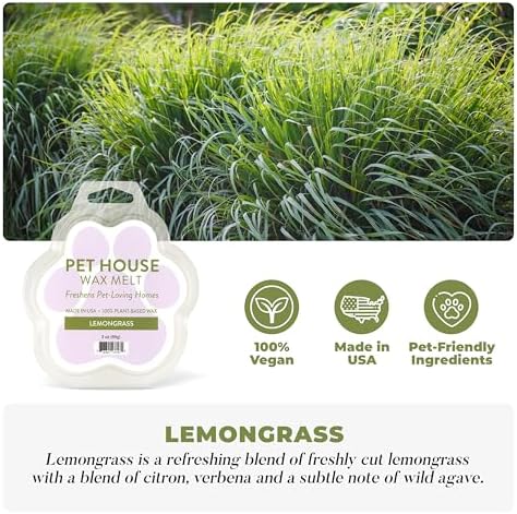 Lemongrass Spring and Summer Wax Melts Plant-Based Wax, Pet House - Image 2