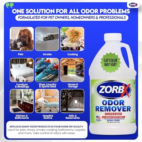 ZORBX Unscented Odor Remover Spray 64 Oz Refill, Hospital-Grade Formula - Image 3