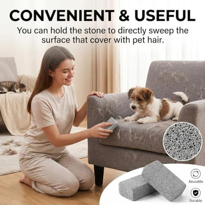 2 PCS Pet Hair Remover Pumice Stone, Pet Hair Removal Tool - Image 3