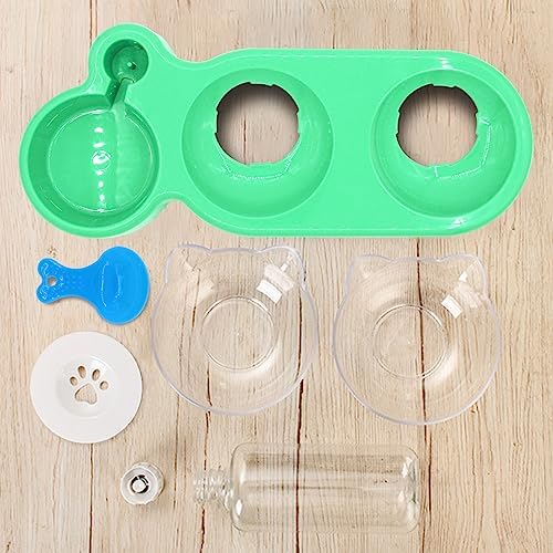 Triple Cat Bowls - 15 Tilt 3-in-1 Water Feeder Bowls with Automatic Water Bottle, Whisker Friendly Elevated Feeding Dishes for Small Cats and Puppies (Mint Green) - Image 6
