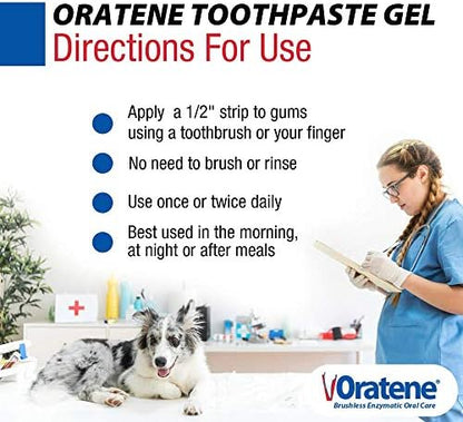 Pet King Brands ZYMOX Oratene Brushless Toothpaste Gel for Dogs and Cats, 2.5oz - Image 5