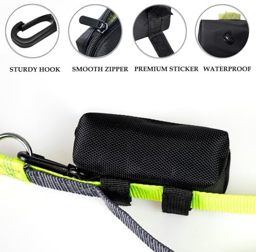 2 Pack Dog Poop Bag Holder for Leash + 80 Count Doggie Waste Bag, Black - Image 2