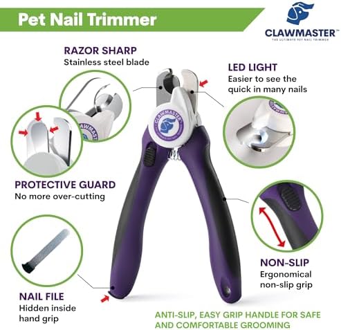 LED Pet Nail Clippers – Illuminated Dog & Cat Claw Trimmer with 3.5mm Stainless Steel Blade, Safety Guard & Built-in Light for Safe, Easy Grooming - Image 2