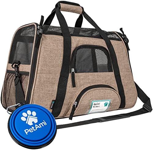 PetAmi Airline Approved Pet Carrier Cats & Small Dogs, Small Heather Taupe by PetAmi