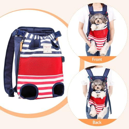 Dog Backpack Carrier Small Dog Backpack, Pet Dog Front Backpack Legs Out Chest Carrier for Small Dogs, Cat Backpack Carrier Dogs Travel Back Pack Hands-Free Hiking Bike Motorcycle (Size:11–19 lbs) - Image 5