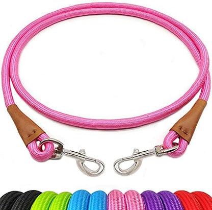 6 Foot Dog Tie Out Rope Leash, Training Tie Down Nylon Dog Tether for Indoor, Porch, Deck, Camping, Outdoor and Front Yard (1/2" x 6ft, Pink) by YUCFOREN