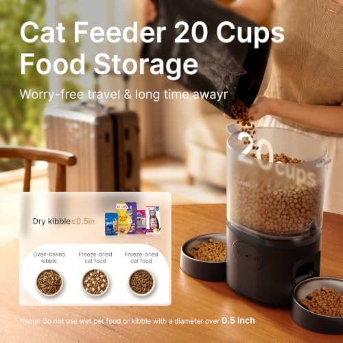 Automatic Cat Feeder for 2 Cats, Dual Cat Feeder with 5G WiFi APP - Image 6