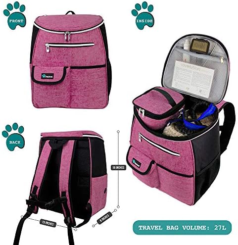 PetAmi Dog Travel Backpack 27L Airline Approved Pet Supplies Bag, Pink - Image 2