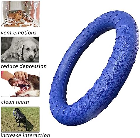 Blue Indestructible Dog Toys for Aggressive Chewers Flying Discs for Medium/Large Breeds Dog Training Ring, - Image 5