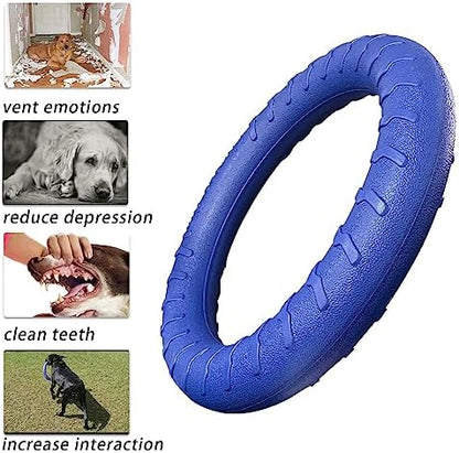 Blue Indestructible Dog Toys for Aggressive Chewers Flying Discs for Medium/Large Breeds Dog Training Ring, - Image 5