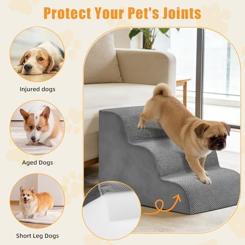 NEWBULIG 3-Step Dog Stairs, 15.7" H Dog Steps for Sofa and Chair - Image 4