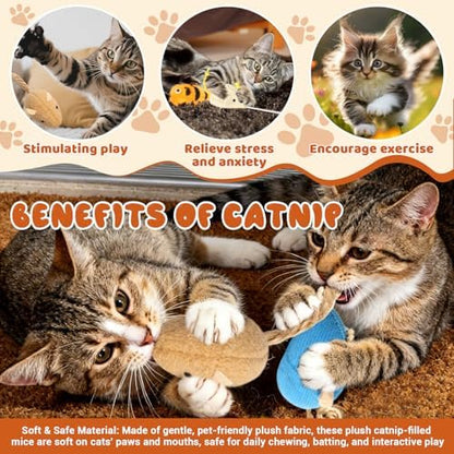 24 Pack 2.36" Colorful Cat Mouse Toy with Catnip for Indoor Cats - Image 5