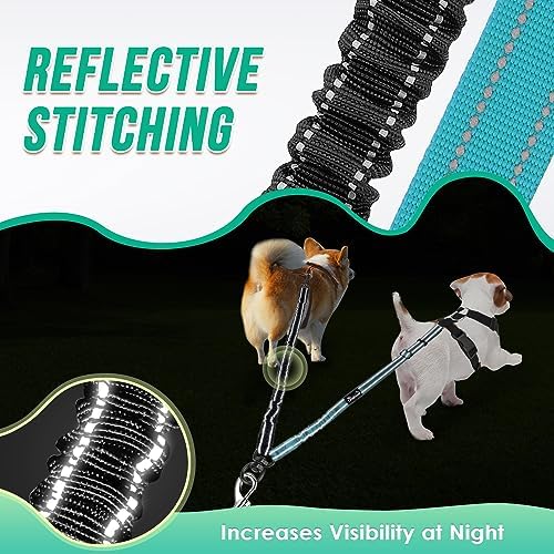 AUTOWT Two Dog Lead, 2 in 1 Upgraded Double Dog Leash Attachment Combine Adjustable Strap and Shock Absorbing Bungee No Tangle Dual Training Splitter for Different Size Dogs - Image 5
