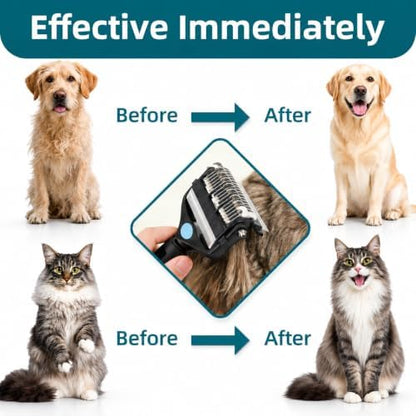 3-IN-1 Pet Grooming Tool - Undercoat Rake, Dematting Comb & Deshedding Brush for Cats, Dogs, Horses - Removes Mats, Tangles & Loose Fur, Reduces Shedding & Prevents Hair Mess (Blue) - Image 5