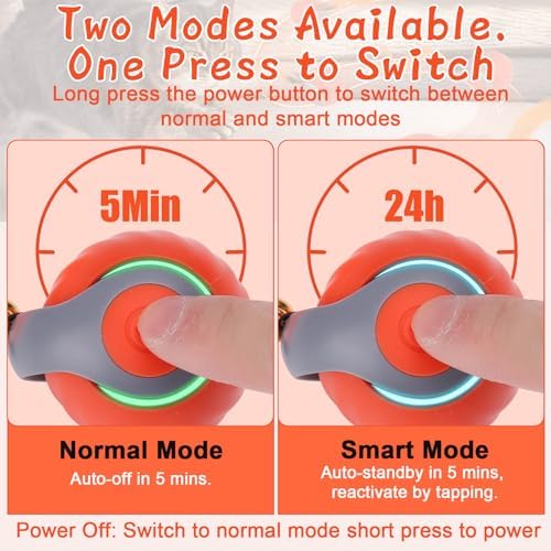 BABORUI Interactive Cat Toy Ball - Automatic Interactive Cat Toys for Indoor Cats with 3 Tails, 2 Speeds Rechargeable Enrichment Toys for Small/Medium/Large to Keep Them Busy (Orange) - Image 3