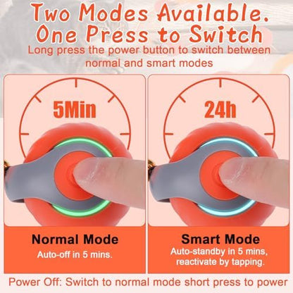 BABORUI Interactive Cat Toy Ball - Automatic Interactive Cat Toys for Indoor Cats with 3 Tails, 2 Speeds Rechargeable Enrichment Toys for Small/Medium/Large to Keep Them Busy (Orange) - Image 3