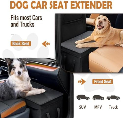 Car Seat Extender for Large Dogs, Back Seat Extender for Dogs up to 120 LBS Large Dog Extender with Storage Car Organizer Gap Filler for Front or Back Seat - Image 3