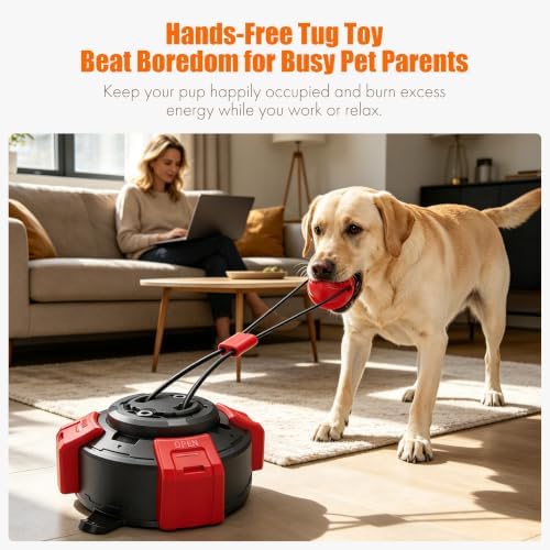 Suction Cup Dog Tug of War Toy for Aggressive Chewers, Interactive Self Play Chew, Puppy Teething Enrichment Puzzle for Mental Stimulation, Dogs Indoor Outdoor (red) - Image 2