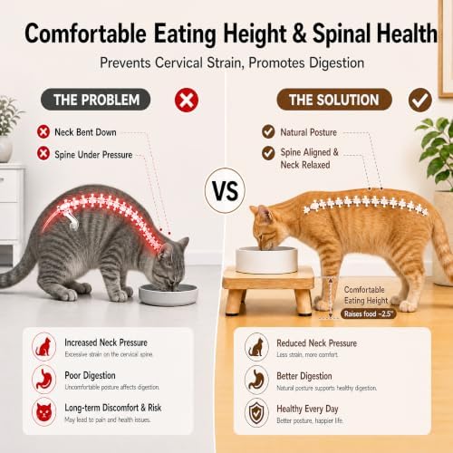 Elevated Cat Food Stand for Automatic Feeder, 2.4" Raised Cat Bowl Stand - Image 2