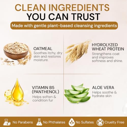 All Natural Anti Itch Oatmeal Shampoo + Conditioner for Dogs | Hypoallergenic Soothing Relief for Dry, Itchy, Bitten or Allergy Damaged Skin (Pack of 2) - Image 6