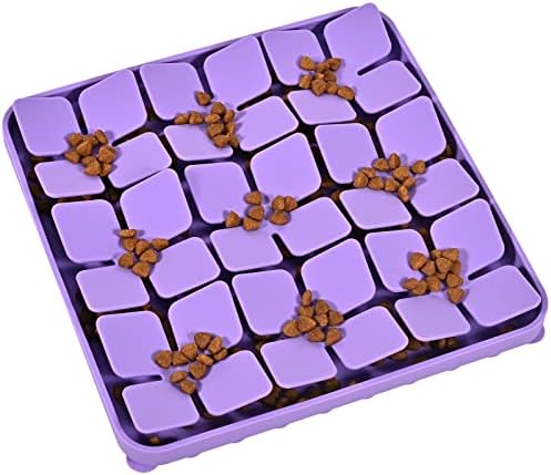 Silicone Snuffle Mat for Dogs, Interactive Dog Puzzle Feeder Sniffing Mat, Dog Licking Mat Enrichment Puzzle Mat for Small Medium Large Breed Dogs Rabbit (Purple) by OurMiao