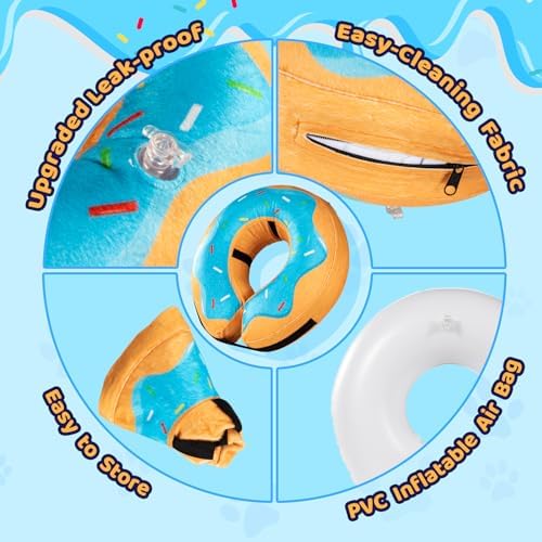 Grand Line Donut Inflatable Collar for Dogs and Cats, Soft Recovery Dog Cone After Surgery, Protective Pet Neck Cone for Small, Medium, Large Dogs, Not Block Vision (Blue, L) - Image 6