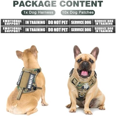 WINSEE Tactical Dog Harness, No Pull Dog Harness for Medium Large Dogs with Handle & Molle, Military Service Dog Vest Harness in Training Pet Harness for Small Dogs - Image 2
