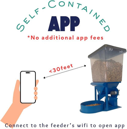 Precision XL Automatic Large Dog Feeder, 30 lb Storage Capacity, Program up to 4 Meals/Day with Smartphone, JAM-Free (Pure Gold)