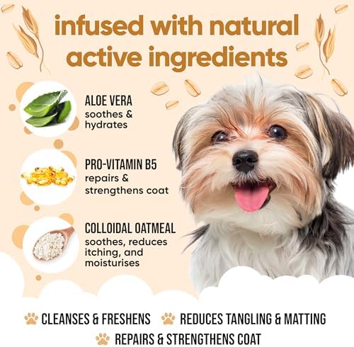 Oatmeal Dog Shampoo by Buddycare | Shampoo for Dogs with Irritated Skin | Relieving and Rehydrating | with Aloe Vera and Pro Vitamin B5 (50.72oz) - Image 3