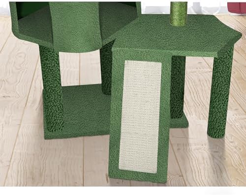 Wang Xin Four Layer Big Cat Tree with Huge Cat Condo and Two Hammocks Scratch Pad,Green - Image 7