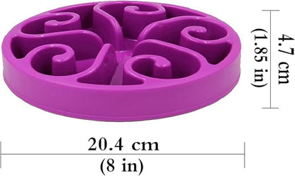 Dog Bowl Slow Pet Feeders Non Skid Bowl Dog Water Bowl Dry Food Bowl Slow Feeder Fun Bowl Slow Eating Bowl for Small Dog Large Dog Medium (Purple, M)