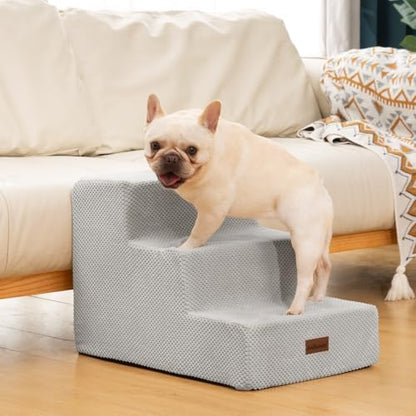 Aodisman Dog Stairs for Small Dogs,Wider 3-Step Pet Steps for Couch & Bed - Image 3