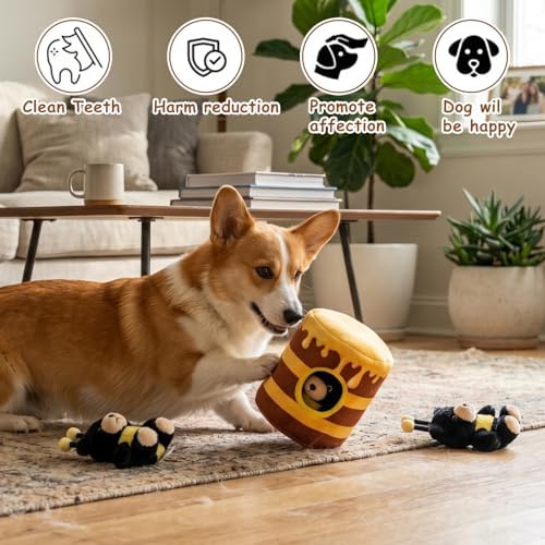 Hollypet Squeaky Hide and Seek Dog Toys for Small and Medium, Honey Pot - Image 5
