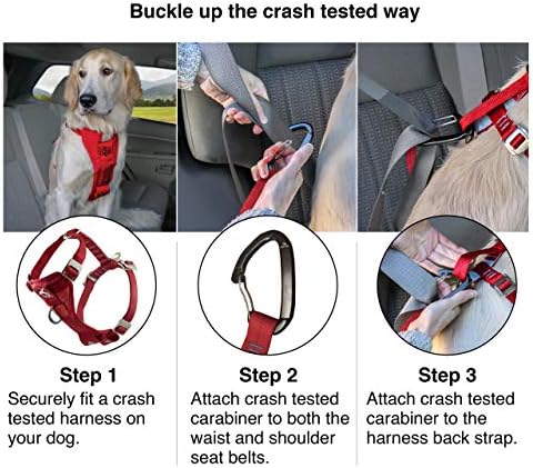 Kurgo Ink Blue Large Dog Harness - Crash Tested, All-Steel, Comfortable & Adjustable Animal Harness with Seat Belt Tether for Car Safety - Image 4