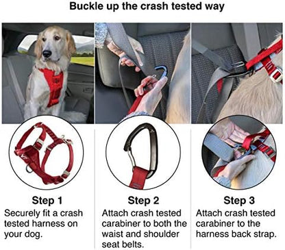 Kurgo Ink Blue Large Dog Harness - Crash Tested, All-Steel, Comfortable & Adjustable Animal Harness with Seat Belt Tether for Car Safety - Image 4