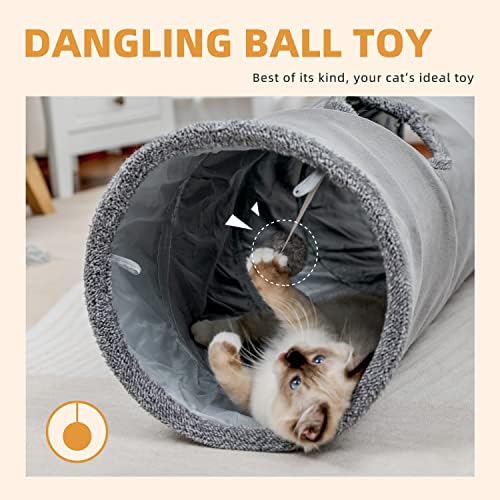 PAWZ Road Cat Tunnel 51 Inches Long Cat Toys Collapsible Tunnel 12”Diameter - Image 6