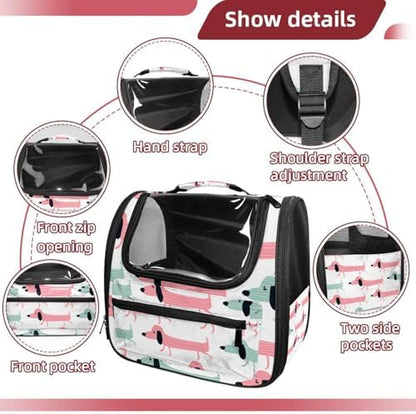 Funny Dachshund Dogs Pet Carrier Airline Approved Pet Carrier Bag Dog Carrier for Small Medium Cats Dogs Puppies Kitten - Image 3
