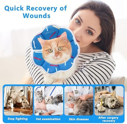 Soft Adjustable Cat Cone Collar, Comfortable Cat Recovery Collar - Image 4